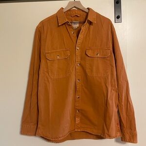 BDG Men’s Orange Utility Button Down Shirt Urban Outfitters